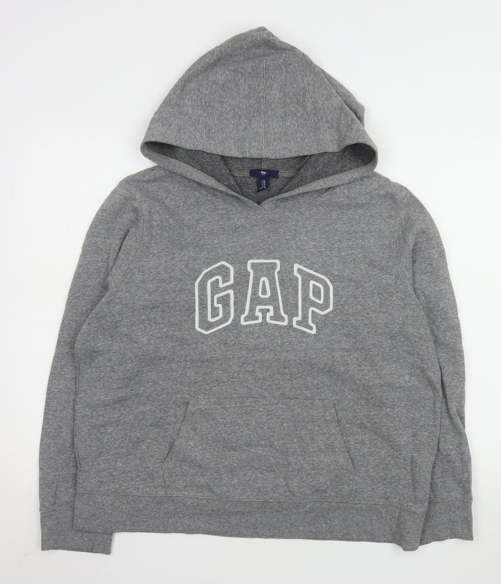 GAP Men’s Grey XL Pullover Logo Hoodie Jersey Cotton Blend