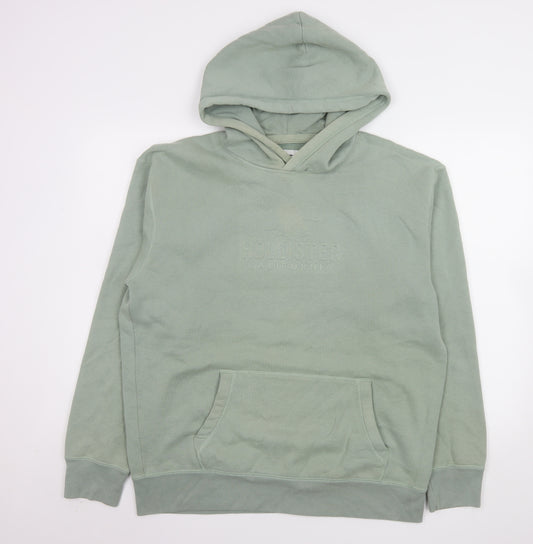 Hollister Women’s Green Pullover Hoodie Size L Cotton Blend