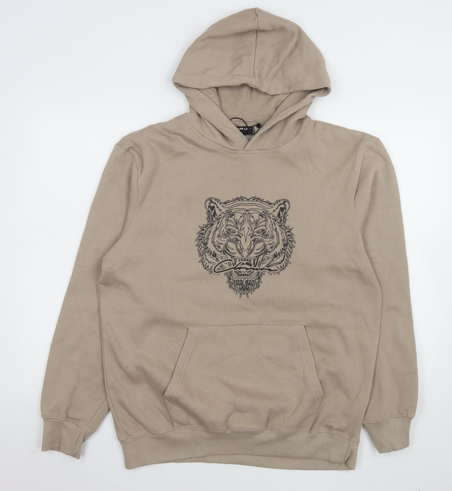 Closure LDN Men’s Beige Tiger Graphic Pullover Hoodie XL