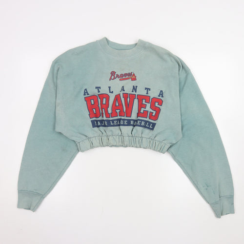 Pro Player Women’s Green Atlanta Braves Cropped Sweatshirt Size L