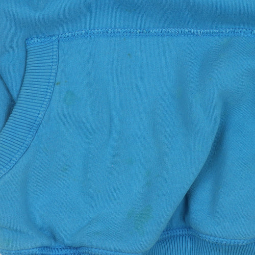 Superdry Men's Blue Pullover Hoodie Medium Hooded Logo Fleece