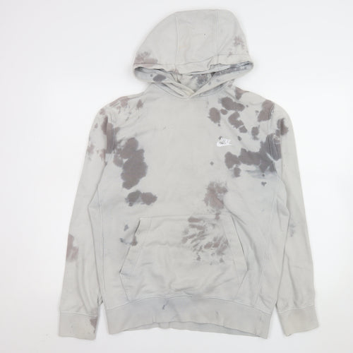 Nike Womens Grey Tie Dye Pullover Hoodie Size S Cotton Blend