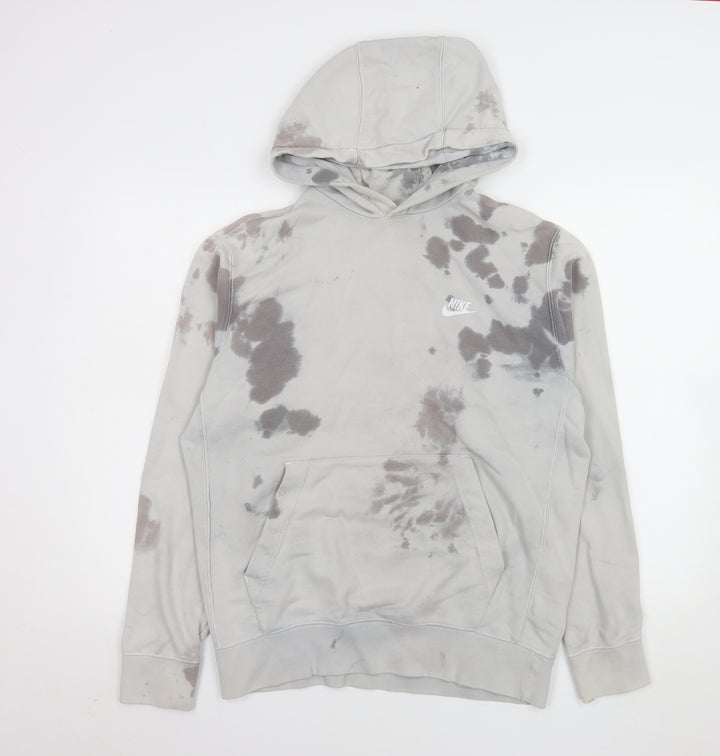 Nike Womens Grey Tie Dye Pullover Hoodie Size S Cotton Blend