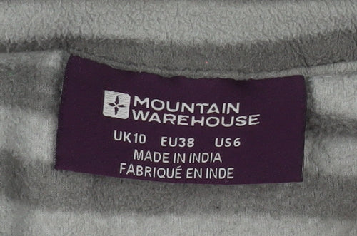 Mountain Warehouse Women Grey Striped 1/2 Zip Fleece Sweatshirt UK 10