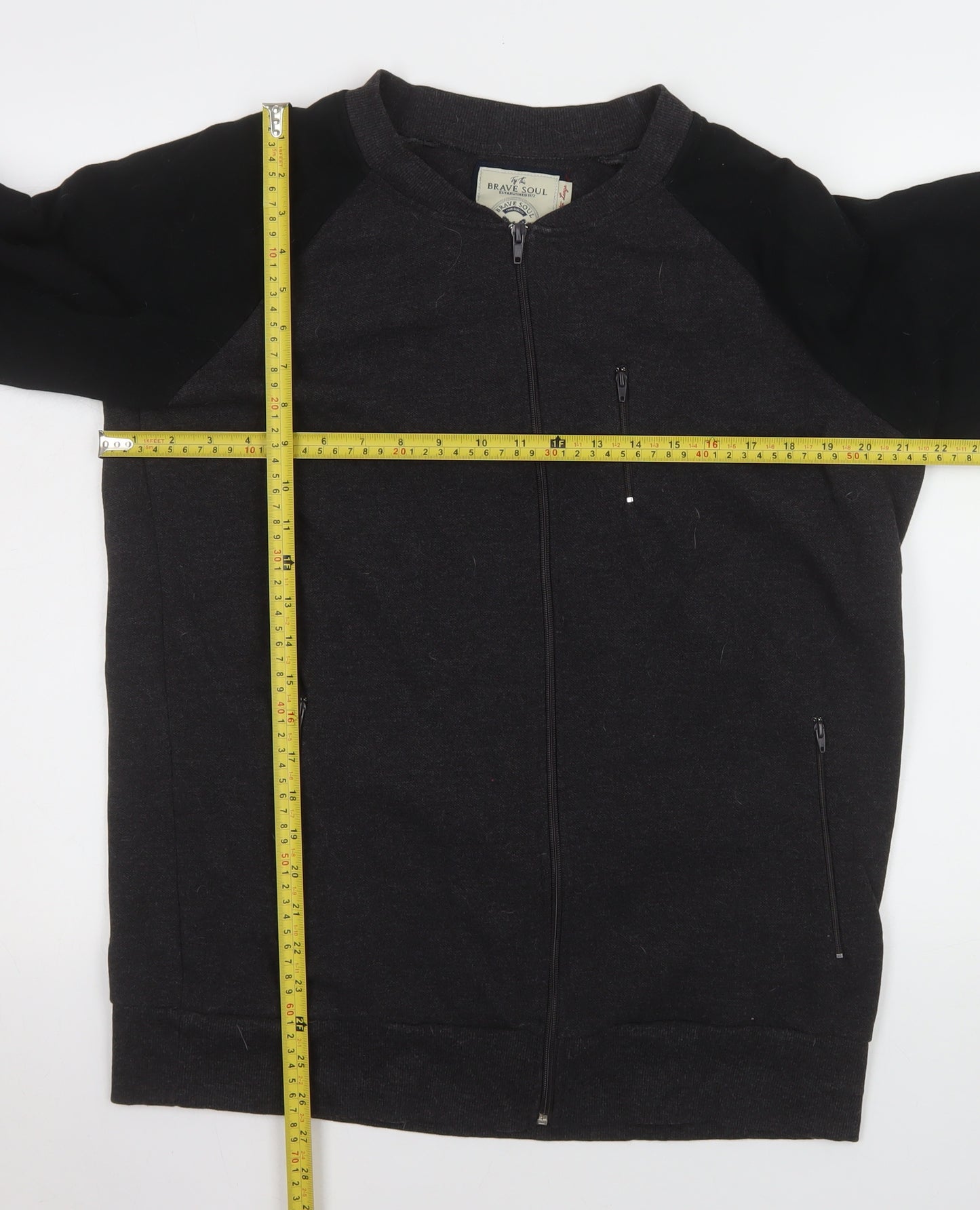 Brave Soul Men's Black XL Full Zip Casual Cotton Jacket