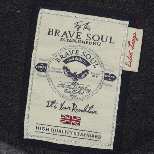 Brave Soul Men's Black XL Full Zip Casual Cotton Jacket