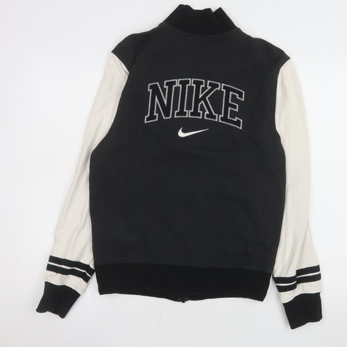 Nike Men's Black Varsity Jacket XS Cotton Full Zip Logo