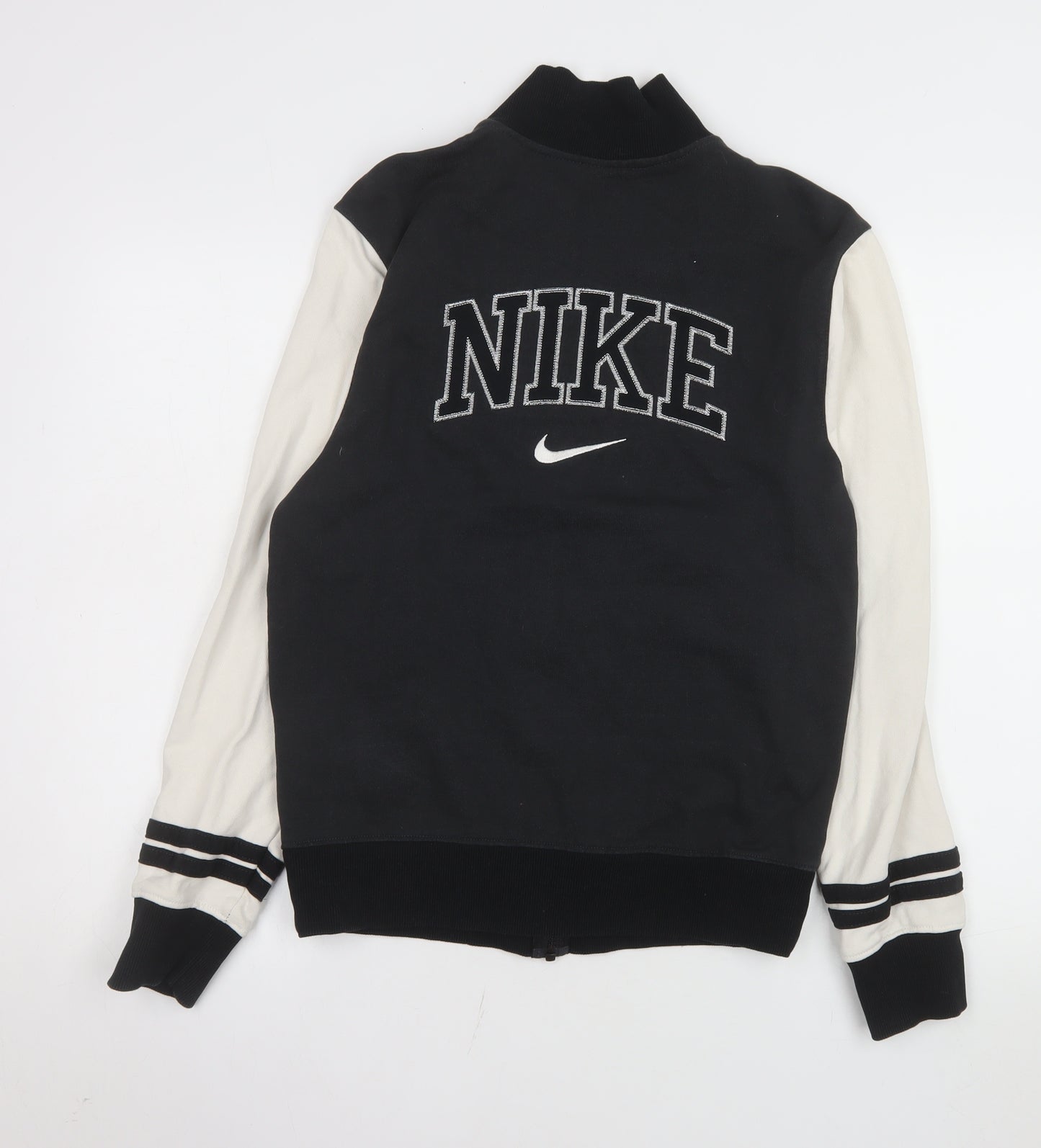 Nike Men's Black Varsity Jacket XS Cotton Full Zip Logo