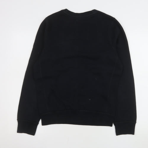 Hollister Men Black Medium Crew Neck Pullover Sweatshirt Surfers Logo