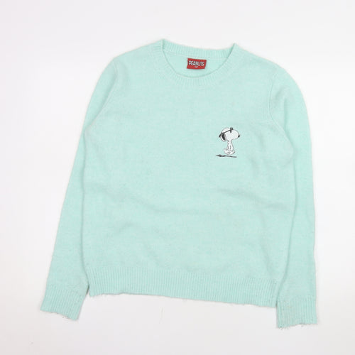 Tu Women’s Blue Snoopy Peanuts Crew Neck Pullover Jumper Size 12