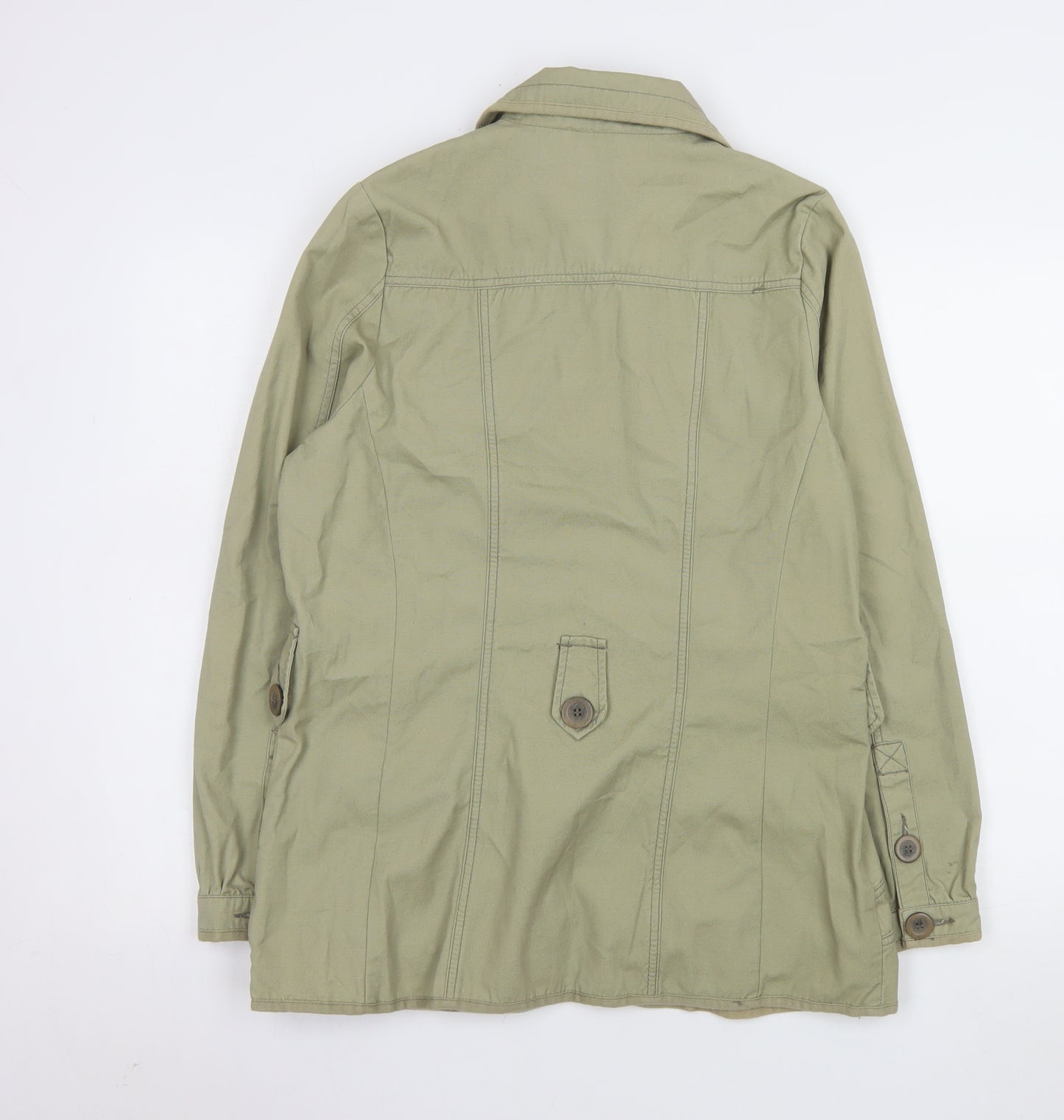 George Womens Green Cotton Military Jacket Size 14