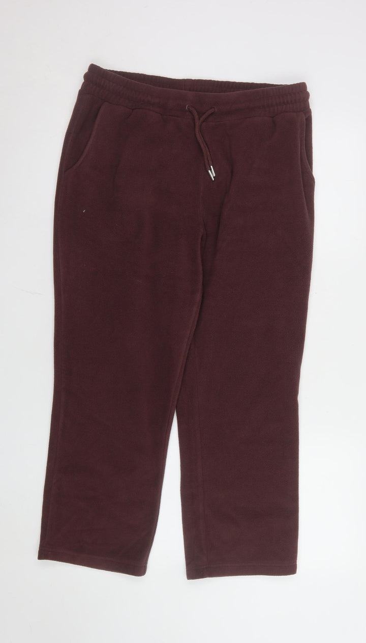 Damart Womens Brown Fleece Sweatpants Size 14/16 Regular Fit