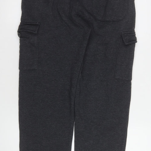 Yulu Men's Black Cotton Blend Jogger Trousers Size S