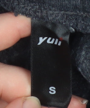 Yulu Men's Black Cotton Blend Jogger Trousers Size S