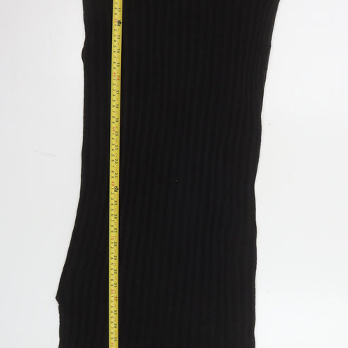 Brave Soul Women’s Black Ribbed Knit Bodycon Midi Dress Size 12