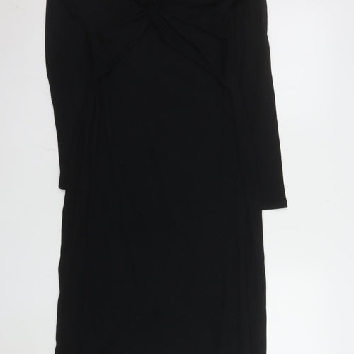 ASOS DESIGN Women's Black Size 14 Knit Bodycon Midi Dress