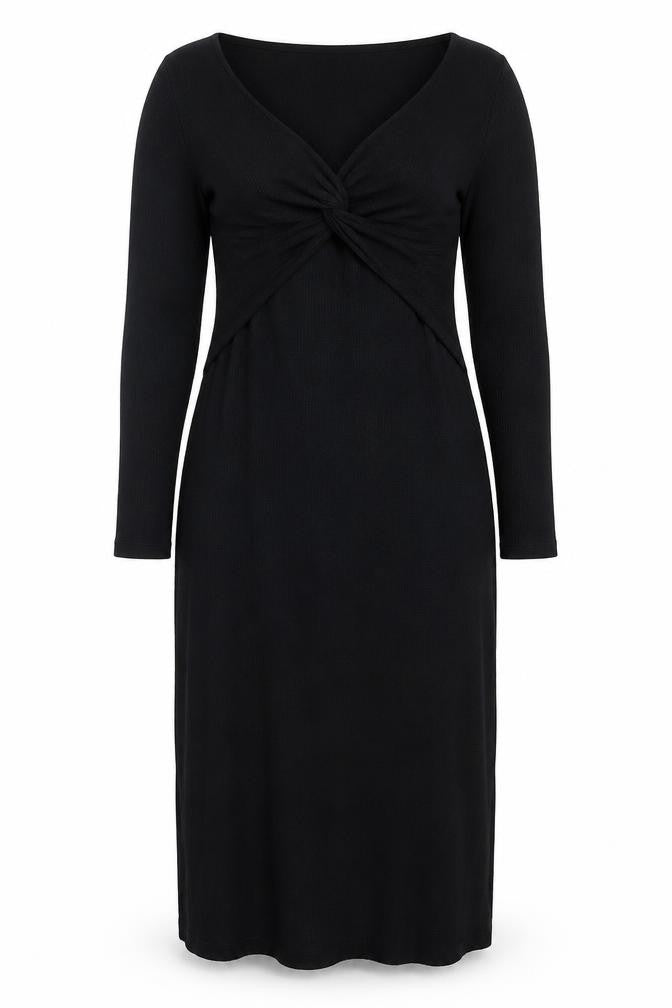 ASOS DESIGN Women's Black Size 14 Knit Bodycon Midi Dress