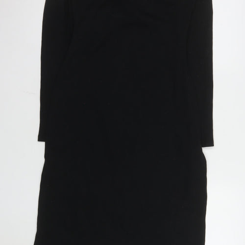 ASOS DESIGN Women's Black Size 14 Knit Bodycon Midi Dress
