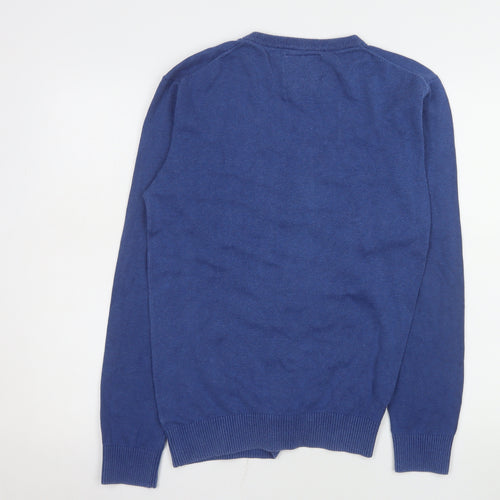 Joules Men's Blue Cotton Crew Neck Pullover Jumper Size S