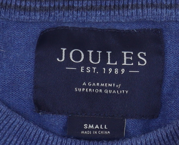 Joules Men's Blue Cotton Crew Neck Pullover Jumper Size S