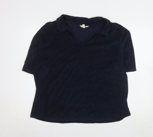 Seasalt Cornwall Women's Blue Organic Cotton Polo Top Size 18