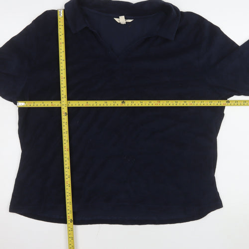 Seasalt Cornwall Women's Blue Organic Cotton Polo Top Size 18