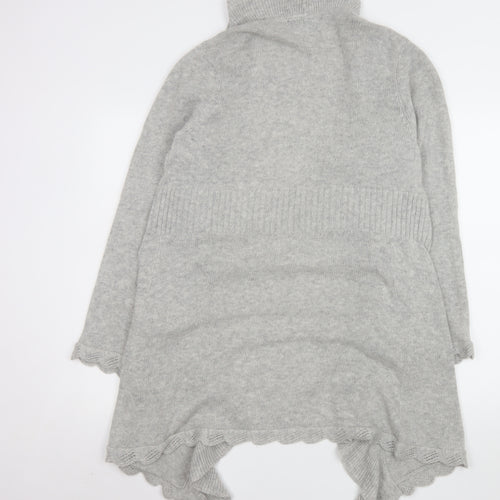Cynthia Rowley Women’s Grey Ruffle Open Front Knit Cardigan XL