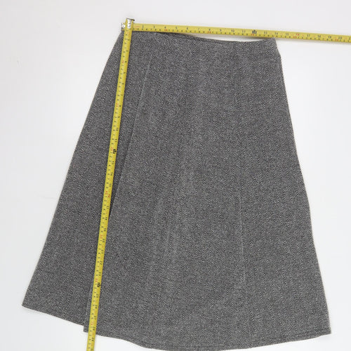 Afibel Women’s Grey A-Line Tweed Knee-Length Skirt Size 12