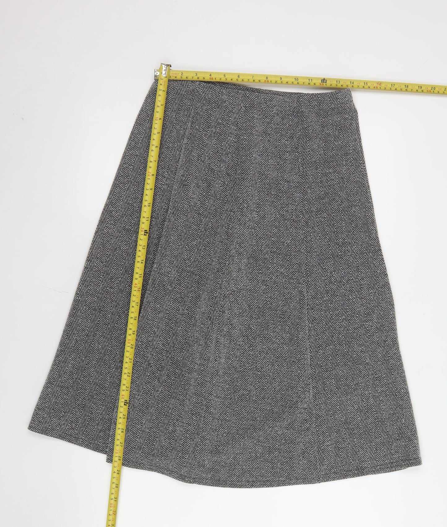 Afibel Women’s Grey A-Line Tweed Knee-Length Skirt Size 12
