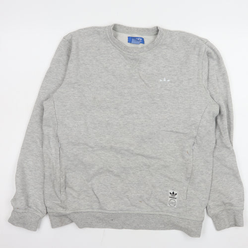 Adidas Men's Grey Crew Neck Pullover Sweatshirt Size S