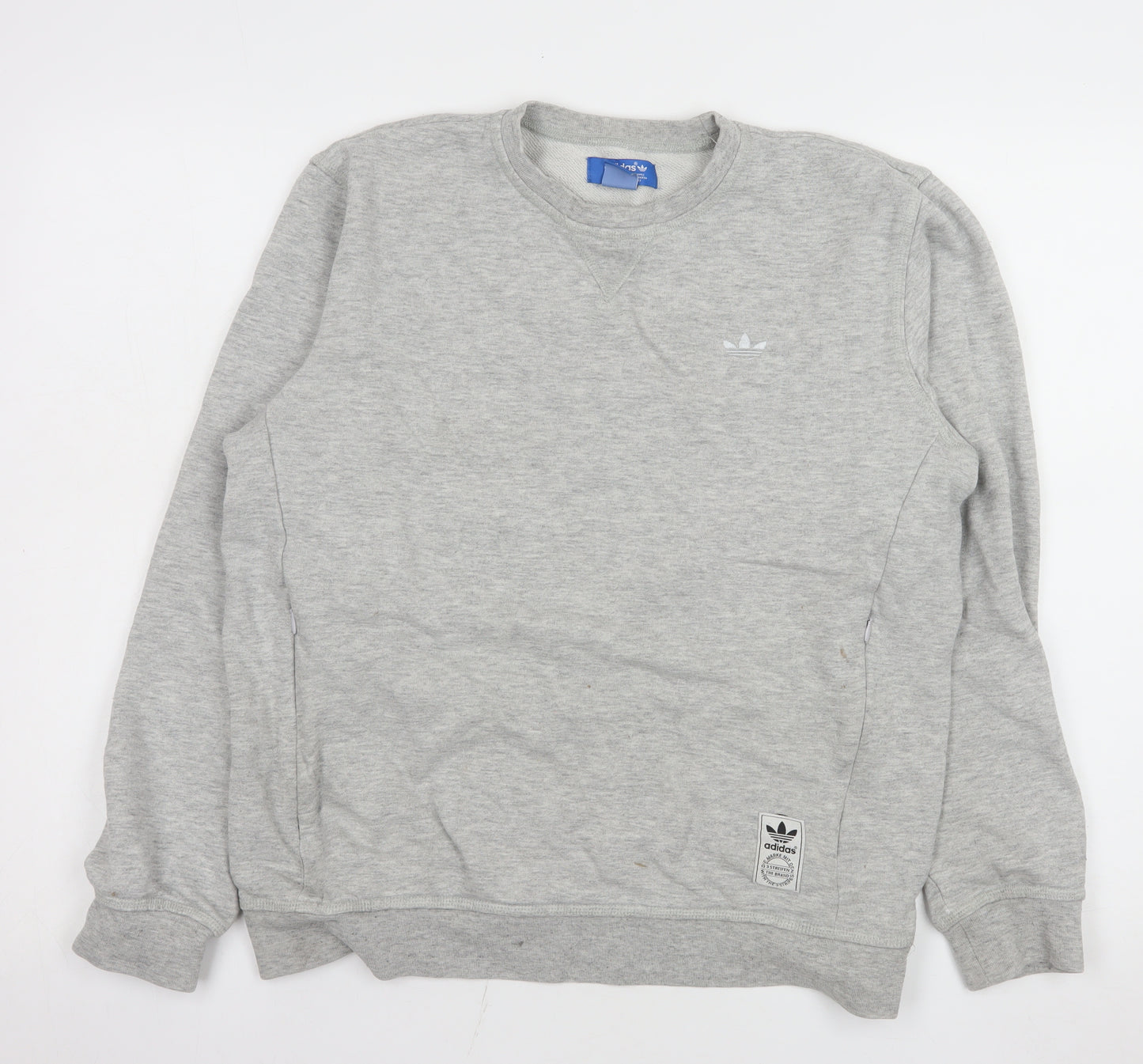 Adidas Men's Grey Crew Neck Pullover Sweatshirt Size S