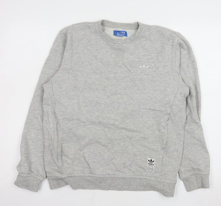 Adidas Men's Grey Crew Neck Pullover Sweatshirt Size S