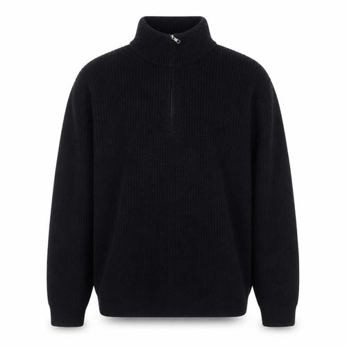 Uniqlo Men’s Black L 1/4 Zip Knit Sweatshirt High Neck
