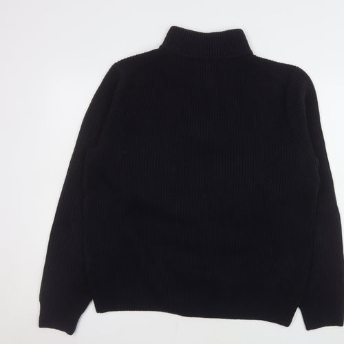 Uniqlo Men’s Black L 1/4 Zip Knit Sweatshirt High Neck