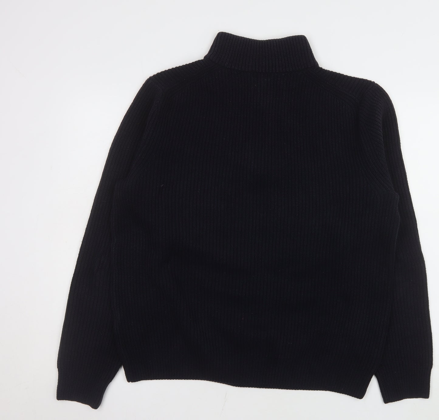 Uniqlo Men’s Black L 1/4 Zip Knit Sweatshirt High Neck