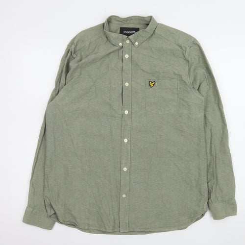 Lyle & Scott Men's Green XL Button-Down Long Sleeve Cotton Shirt