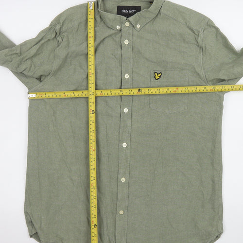 Lyle & Scott Men's Green XL Button-Down Long Sleeve Cotton Shirt