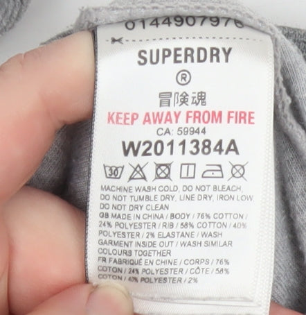 Superdry Womens Grey Relaxed Fit Hooded Zip Jacket Size 16