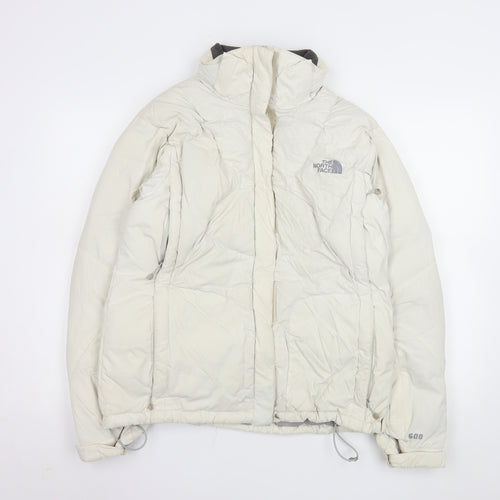 The North Face Womens White L Puffer Jacket Down Insulated Winter Coat