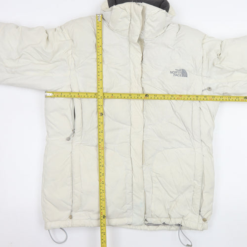 The North Face Womens White L Puffer Jacket Down Insulated Winter Coat