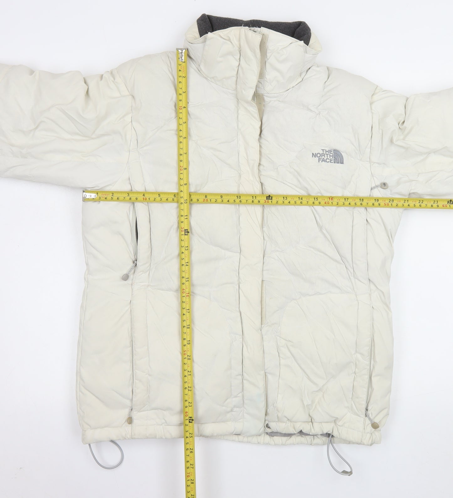 The North Face Womens White L Puffer Jacket Down Insulated Winter Coat