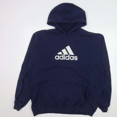 Adidas Men's Blue XL Pullover Hoodie Sports Fleece Sweatshirt