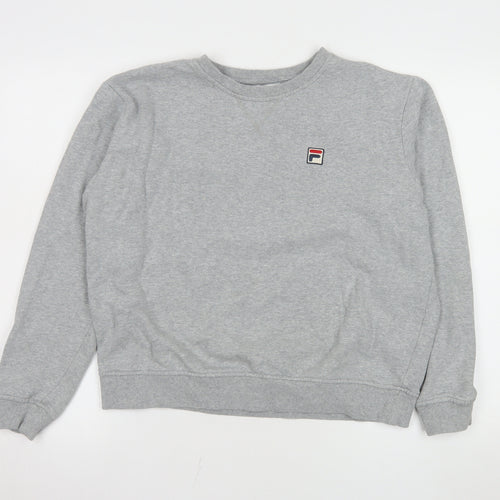 FILA Mens Grey Crew Neck Pullover Sweatshirt Size L Regular Fit