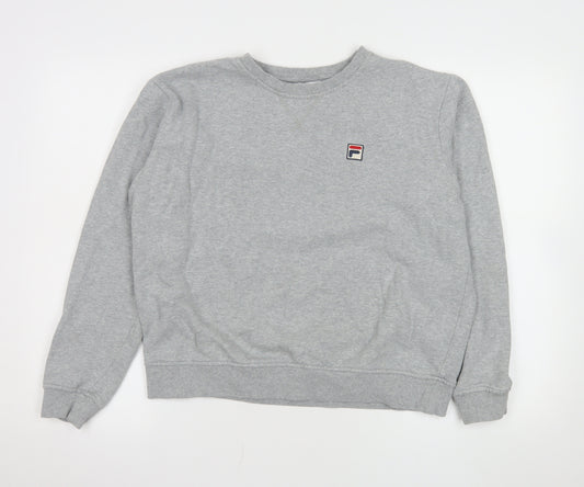 FILA Mens Grey Crew Neck Pullover Sweatshirt Size L Regular Fit