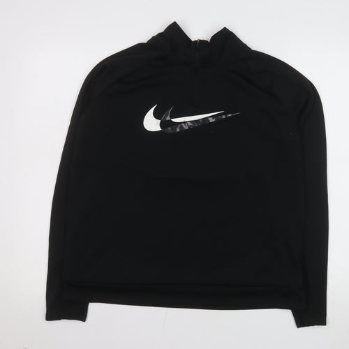 Nike Womens Black Dri-FIT 1/4 Zip Track Jacket Size L