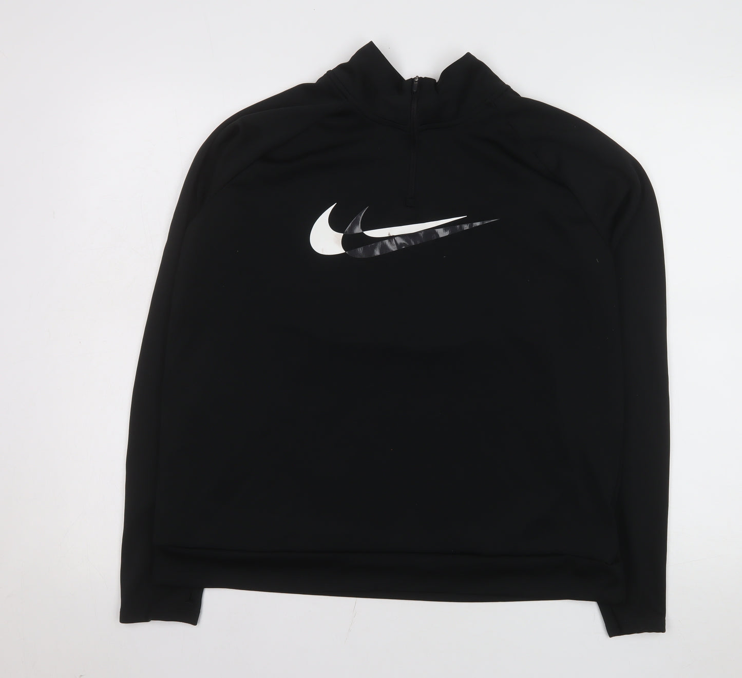 Nike Womens Black Dri-FIT 1/4 Zip Track Jacket Size L