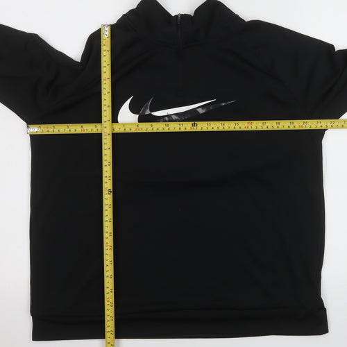 Nike Womens Black Dri-FIT 1/4 Zip Track Jacket Size L