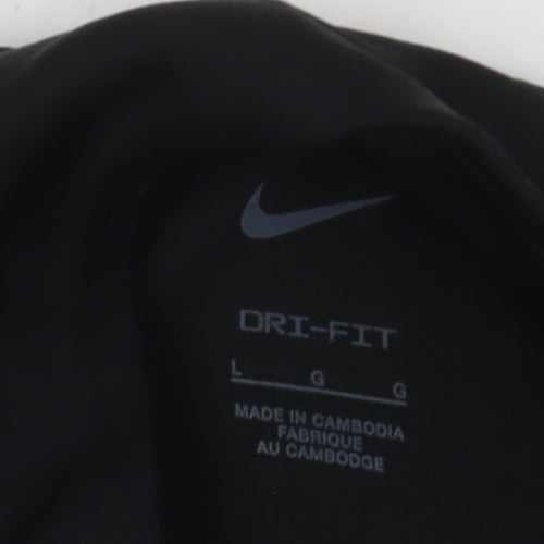 Nike Womens Black Dri-FIT 1/4 Zip Track Jacket Size L
