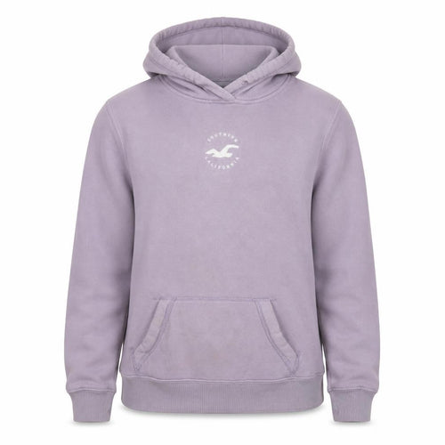 Hollister Women Lavender Hoodie L Pullover Cotton Blend Casual