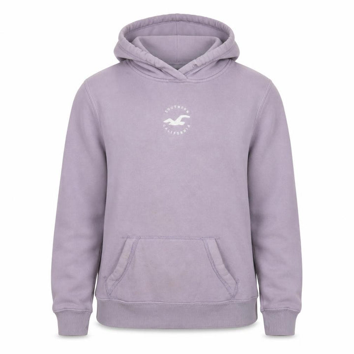 Hollister Women Lavender Hoodie L Pullover Cotton Blend Casual